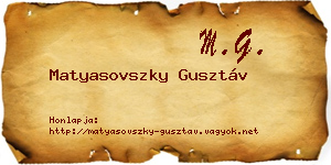 Matyasovszky Gusztáv névjegykártya