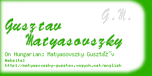 gusztav matyasovszky business card